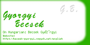 gyorgyi becsek business card